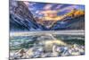 Winter Sunrise over Scenic Lake Louse in Banff National Park, Alberta Canada-BGSmith-Mounted Photographic Print