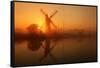 Winter sunrise over Thurne Mill, Norfolk Broads, Norfolk-Geraint Tellem-Framed Stretched Canvas