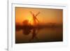 Winter sunrise over Thurne Mill, Norfolk Broads, Norfolk-Geraint Tellem-Framed Photographic Print