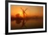 Winter sunrise over Thurne Mill, Norfolk Broads, Norfolk-Geraint Tellem-Framed Photographic Print