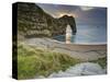 Winter Sunset at Durdle Door, Jurassic Coast, Dorset, England, Uk-David Wogan-Stretched Canvas
