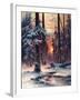 Winter Sunset in the Fir Forest, 1889 (Oil on Canvas)-Julius Sergius Klever-Framed Giclee Print