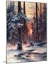 Winter Sunset in the Fir Forest, 1889 (Oil on Canvas)-Julius Sergius Klever-Mounted Giclee Print
