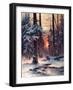 Winter Sunset in the Fir Forest, 1889 (Oil on Canvas)-Julius Sergius Klever-Framed Giclee Print