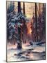 Winter Sunset in the Fir Forest, 1889 (Oil on Canvas)-Julius Sergius Klever-Mounted Giclee Print