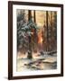 Winter Sunset in the Fir Forest, 1889-Juli Julievich Klever-Framed Giclee Print