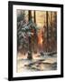 Winter Sunset in the Fir Forest, 1889-Juli Julievich Klever-Framed Giclee Print