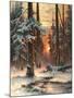 Winter Sunset in the Fir Forest, 1889-Juli Julievich Klever-Mounted Giclee Print