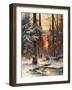 Winter Sunset in the Fir Forest, 1889-Juli Julievich Klever-Framed Giclee Print