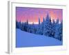 Winter Sunset, Mt Spokane State Park, Washington, USA-Charles Gurche-Framed Photographic Print