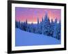 Winter Sunset, Mt Spokane State Park, Washington, USA-Charles Gurche-Framed Photographic Print