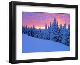 Winter Sunset, Mt Spokane State Park, Washington, USA-Charles Gurche-Framed Photographic Print