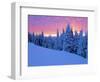 Winter Sunset, Mt Spokane State Park, Washington, USA-Charles Gurche-Framed Photographic Print