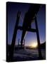 Winter Sunset on the Trans-Alaska Pipeline, Brooks Range, Alaska, USA-Hugh Rose-Stretched Canvas