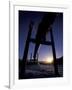 Winter Sunset on the Trans-Alaska Pipeline, Brooks Range, Alaska, USA-Hugh Rose-Framed Photographic Print