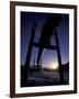 Winter Sunset on the Trans-Alaska Pipeline, Brooks Range, Alaska, USA-Hugh Rose-Framed Photographic Print