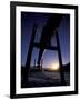 Winter Sunset on the Trans-Alaska Pipeline, Brooks Range, Alaska, USA-Hugh Rose-Framed Photographic Print