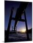 Winter Sunset on the Trans-Alaska Pipeline, Brooks Range, Alaska, USA-Hugh Rose-Mounted Photographic Print