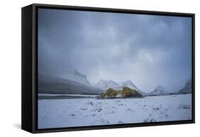 Winter Sunset over Glacier National Park, Montana-Steven Gnam-Framed Stretched Canvas