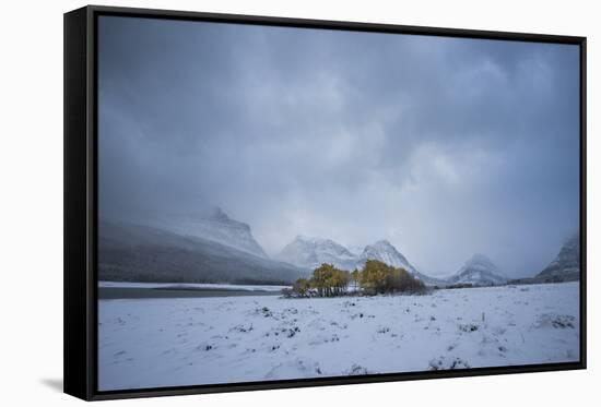 Winter Sunset over Glacier National Park, Montana-Steven Gnam-Framed Stretched Canvas