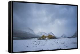 Winter Sunset over Glacier National Park, Montana-Steven Gnam-Framed Stretched Canvas