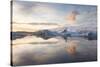 Winter Sunset over Jokulsarlon-Lee Frost-Stretched Canvas