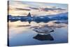 Winter Sunset over Jokulsarlon-Lee Frost-Stretched Canvas