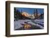 Winter Sunset over the St Martin's Blades, Dolomites, Italy.-ClickAlps-Framed Photographic Print