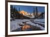Winter Sunset over the St Martin's Blades, Dolomites, Italy.-ClickAlps-Framed Photographic Print