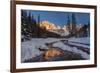 Winter Sunset over the St Martin's Blades, Dolomites, Italy.-ClickAlps-Framed Photographic Print