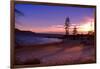 Winter Sunset, Sand Beach Bay, Lake Tahoe-George Oze-Framed Photographic Print