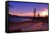 Winter Sunset, Sand Beach Bay, Lake Tahoe-George Oze-Framed Stretched Canvas