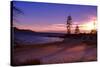 Winter Sunset, Sand Beach Bay, Lake Tahoe-George Oze-Stretched Canvas