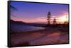 Winter Sunset, Sand Beach Bay, Lake Tahoe-George Oze-Framed Stretched Canvas