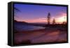 Winter Sunset, Sand Beach Bay, Lake Tahoe-George Oze-Framed Stretched Canvas