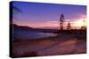 Winter Sunset, Sand Beach Bay, Lake Tahoe-George Oze-Stretched Canvas