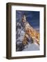 Winter Sunset with Moon over Cimon Della Pala, Trentino Alto Adige, Italy-ClickAlps-Framed Photographic Print