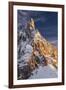 Winter Sunset with Moon over Cimon Della Pala, Trentino Alto Adige, Italy-ClickAlps-Framed Photographic Print