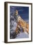 Winter Sunset with Moon over Cimon Della Pala, Trentino Alto Adige, Italy-ClickAlps-Framed Photographic Print