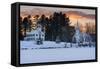 Winter Sunset-Michael Blanchette Photography-Framed Stretched Canvas