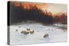 Winter Sunset-Joseph Farquharson-Stretched Canvas