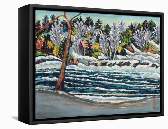 Winter Thaw, Gatineau River-Patricia Eyre-Framed Stretched Canvas
