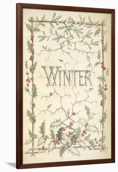 Winter - Title Page Illustrated With Holly, Icicles and Mistletoe-Thomas Miller-Framed Giclee Print