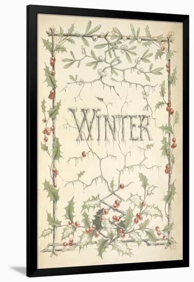 Winter - Title Page Illustrated With Holly, Icicles and Mistletoe-Thomas Miller-Framed Giclee Print