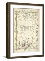 Winter - Title Page Illustrated With Holly, Icicles and Mistletoe-Thomas Miller-Framed Giclee Print