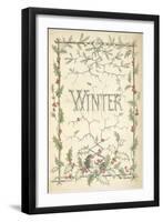 Winter - Title Page Illustrated With Holly, Icicles and Mistletoe-Thomas Miller-Framed Giclee Print