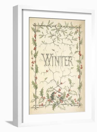 Winter - Title Page Illustrated With Holly, Icicles and Mistletoe-Thomas Miller-Framed Giclee Print