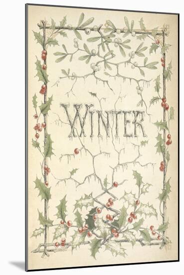 Winter - Title Page Illustrated With Holly, Icicles and Mistletoe-Thomas Miller-Mounted Giclee Print