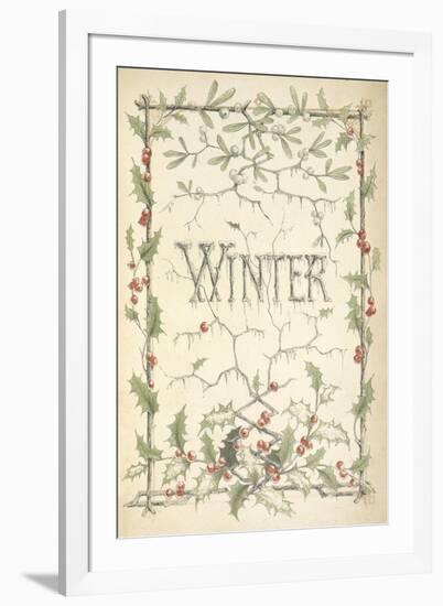 Winter - Title Page Illustrated With Holly, Icicles and Mistletoe-Thomas Miller-Framed Giclee Print