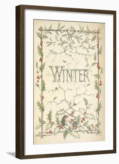 Winter - Title Page Illustrated With Holly, Icicles and Mistletoe-Thomas Miller-Framed Giclee Print